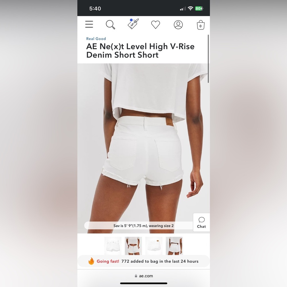 White American Eagle Jean Shorts